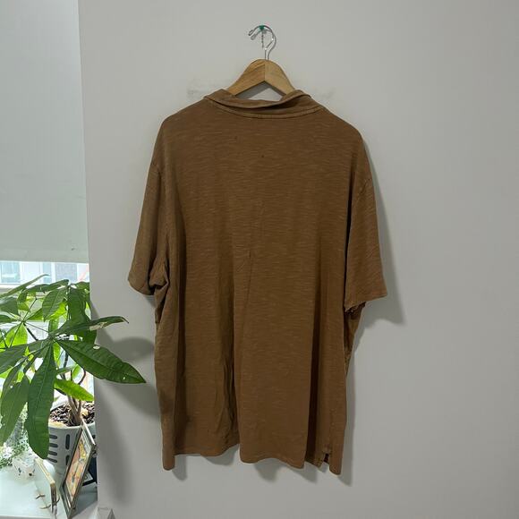 Old Navy Garment Dyed Brown Short Sleeve Polo Top Size XXXL - Picture 2 of 4